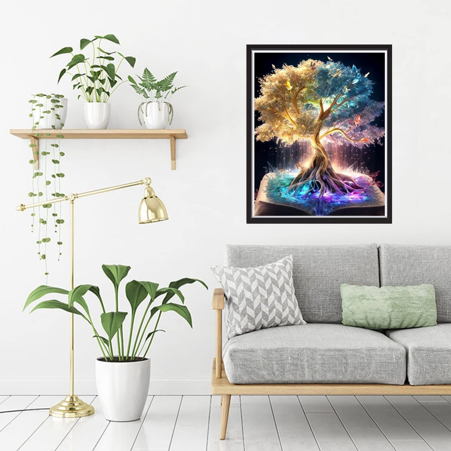 5d Diamond Painting Full Diamond DIY Round Diamond Life Tree Diamond Embroidery Hanging Painting Diamond Sticker Living Room Decorative Painting - DigiVirt