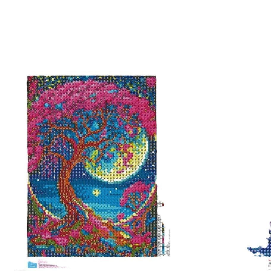 5d Diamond Painting Full Diamond DIY Round Diamond Life Tree Diamond Embroidery Hanging Painting Diamond Sticker Living Room Decorative Painting - DigiVirt