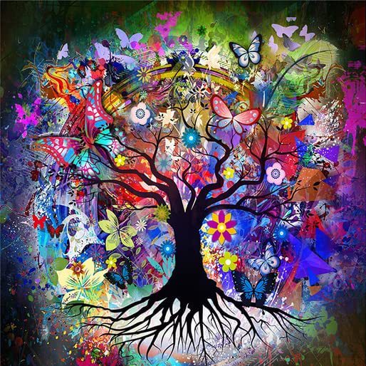 5d Diamond Painting Full Diamond DIY Round Diamond Life Tree Diamond Embroidery Hanging Painting Diamond Sticker Living Room Decorative Painting - DigiVirt