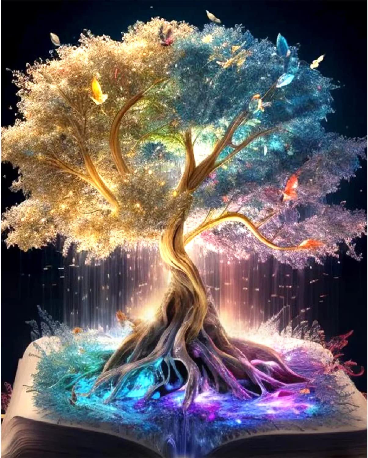 5d Diamond Painting Full Diamond DIY Round Diamond Life Tree Diamond Embroidery Hanging Painting Diamond Sticker Living Room Decorative Painting - DigiVirt