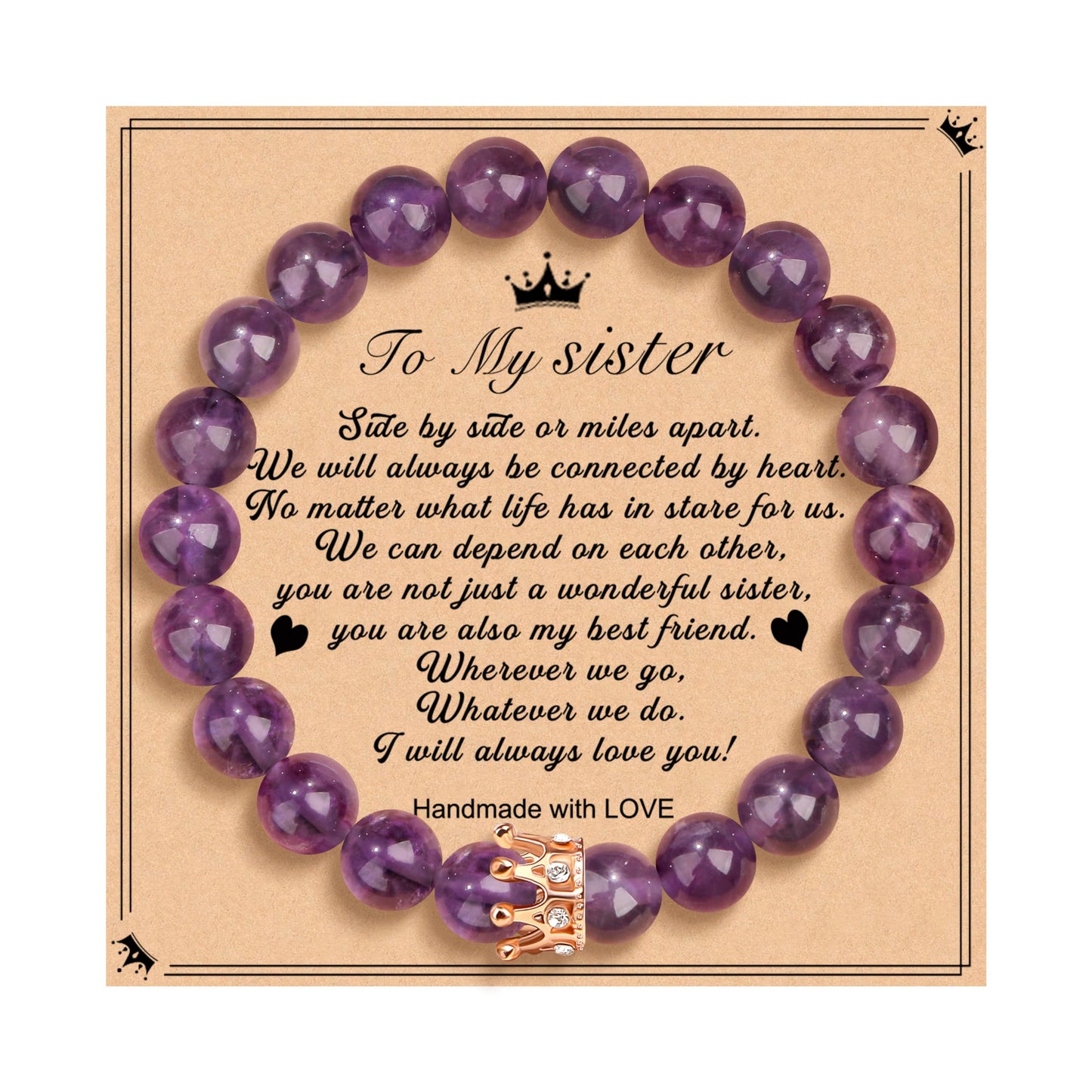 Woman Birthday Gifts Idea Friendship Gifts For Women Best Friends Besties Aunt Female Mom Daughter Granddaughter Gf Anniversary Christmas Valentines Day Graduation Healing Stone Crown Gifts For Her