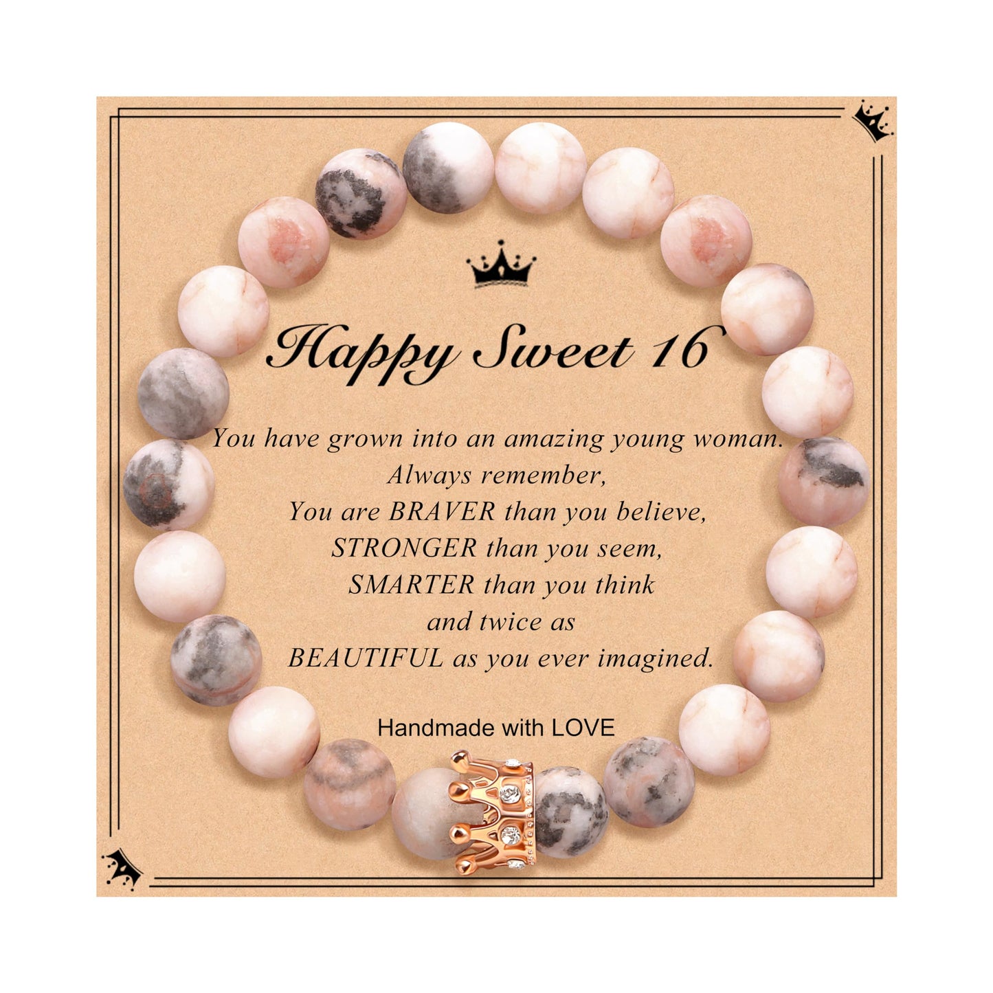 Woman Birthday Gifts Idea Friendship Gifts For Women Best Friends Besties Aunt Female Mom Daughter Granddaughter Gf Anniversary Christmas Valentines Day Graduation Healing Stone Crown Gifts For Her