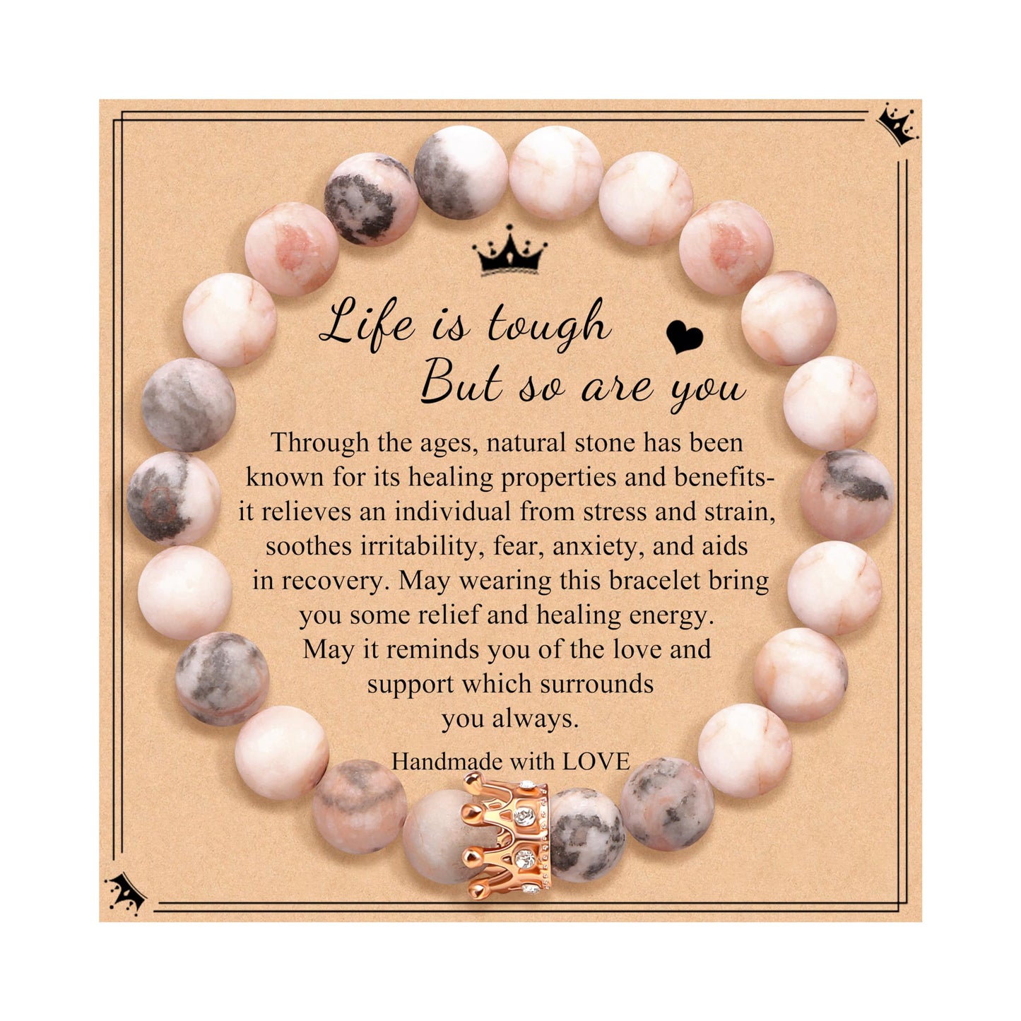 Woman Birthday Gifts Idea Friendship Gifts For Women Best Friends Besties Aunt Female Mom Daughter Granddaughter Gf Anniversary Christmas Valentines Day Graduation Healing Stone Crown Gifts For Her
