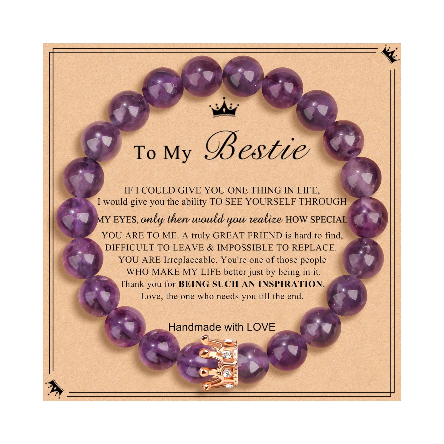 Woman Birthday Gifts Idea Friendship Gifts For Women Best Friends Besties Aunt Female Mom Daughter Granddaughter Gf Anniversary Christmas Valentines Day Graduation Healing Stone Crown Gifts For Her