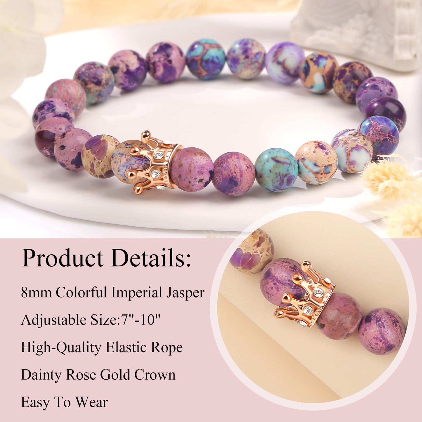 Woman Birthday Gifts Idea Friendship Gifts For Women Best Friends Besties Aunt Female Mom Daughter Granddaughter Gf Anniversary Christmas Valentines Day Graduation Healing Stone Crown Gifts For Her