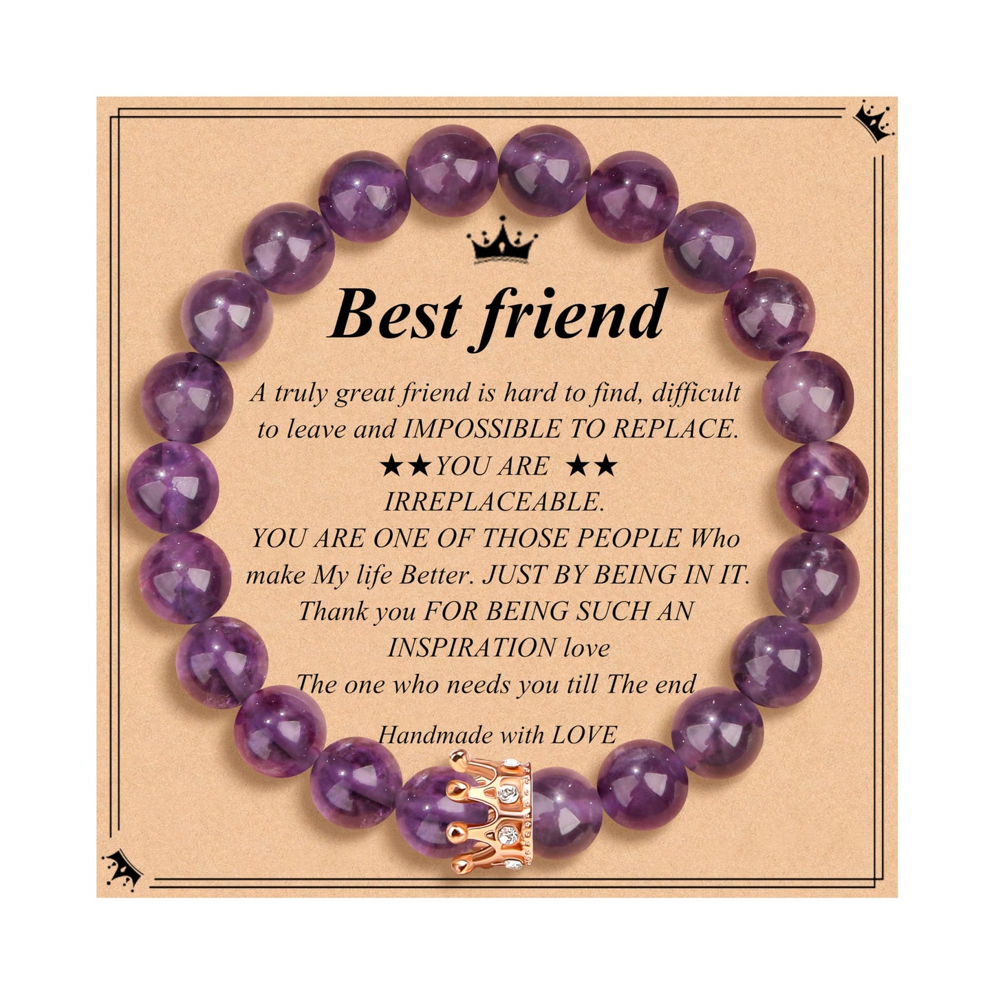 Woman Birthday Gifts Idea Friendship Gifts For Women Best Friends Besties Aunt Female Mom Daughter Granddaughter Gf Anniversary Christmas Valentines Day Graduation Healing Stone Crown Gifts For Her