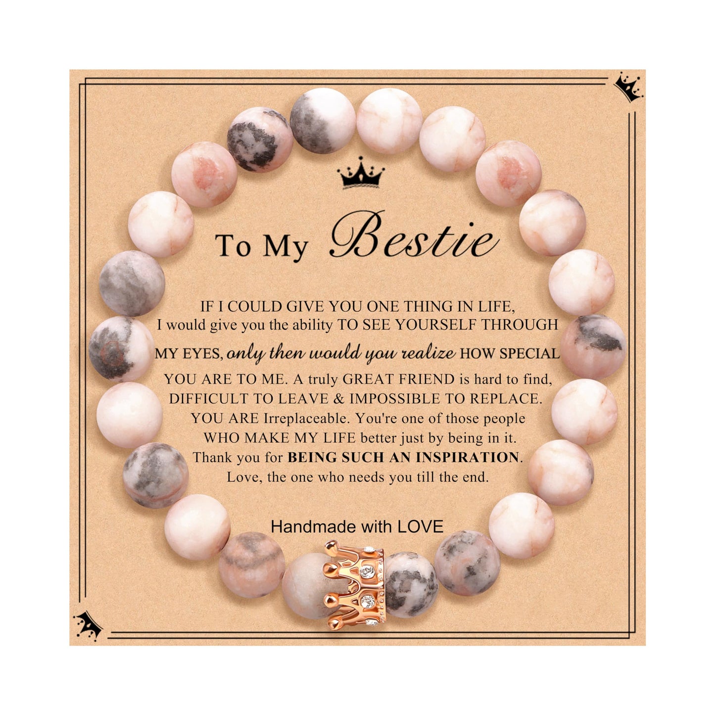 Woman Birthday Gifts Idea Friendship Gifts For Women Best Friends Besties Aunt Female Mom Daughter Granddaughter Gf Anniversary Christmas Valentines Day Graduation Healing Stone Crown Gifts For Her