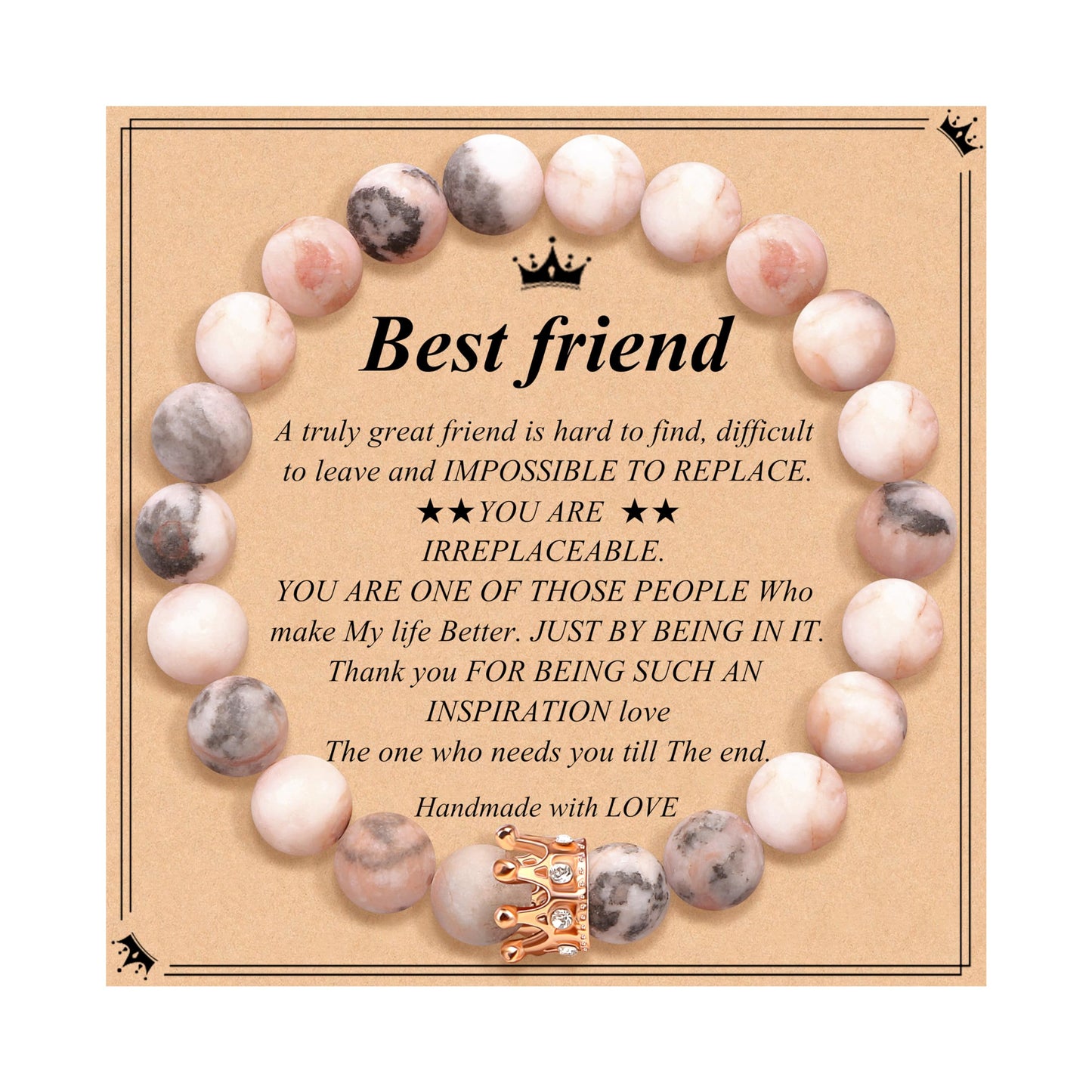 Woman Birthday Gifts Idea Friendship Gifts For Women Best Friends Besties Aunt Female Mom Daughter Granddaughter Gf Anniversary Christmas Valentines Day Graduation Healing Stone Crown Gifts For Her
