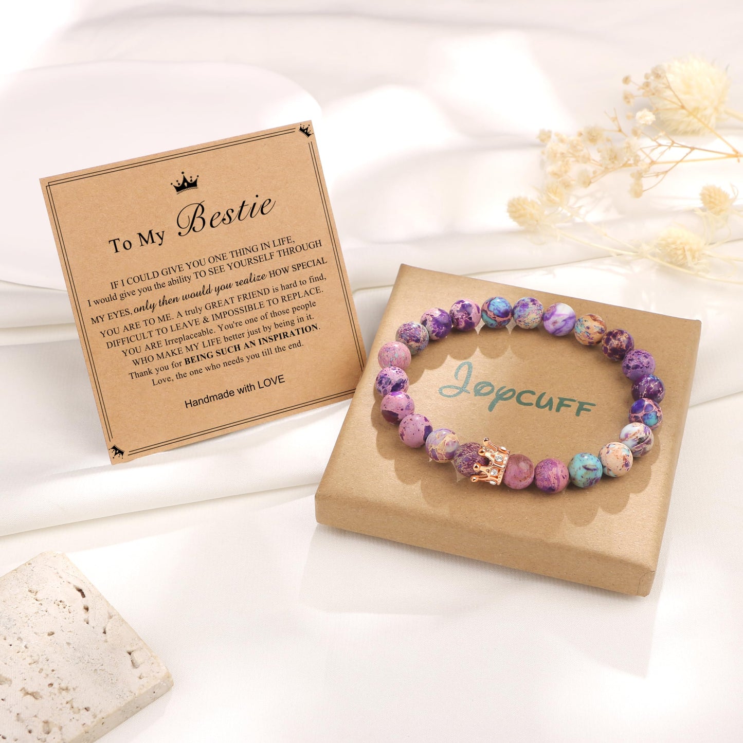 Woman Birthday Gifts Idea Friendship Gifts For Women Best Friends Besties Aunt Female Mom Daughter Granddaughter Gf Anniversary Christmas Valentines Day Graduation Healing Stone Crown Gifts For Her