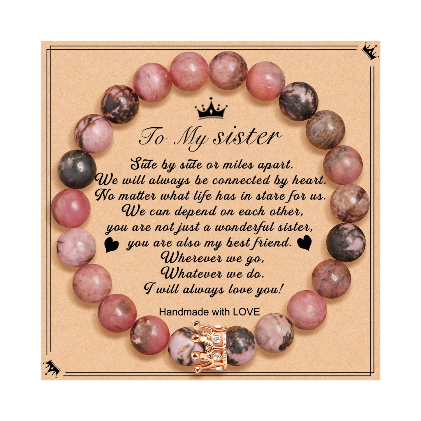 Woman Birthday Gifts Idea Friendship Gifts For Women Best Friends Besties Aunt Female Mom Daughter Granddaughter Gf Anniversary Christmas Valentines Day Graduation Healing Stone Crown Gifts For Her