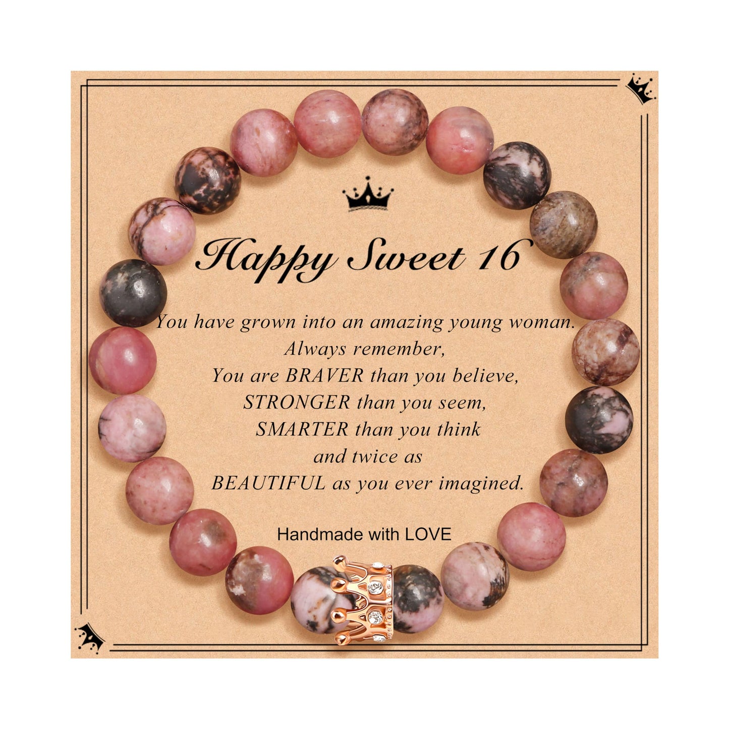 Woman Birthday Gifts Idea Friendship Gifts For Women Best Friends Besties Aunt Female Mom Daughter Granddaughter Gf Anniversary Christmas Valentines Day Graduation Healing Stone Crown Gifts For Her