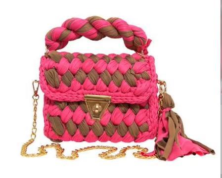 HyunA same style finished hand-woven cloth bag women's crossbody bag chain
