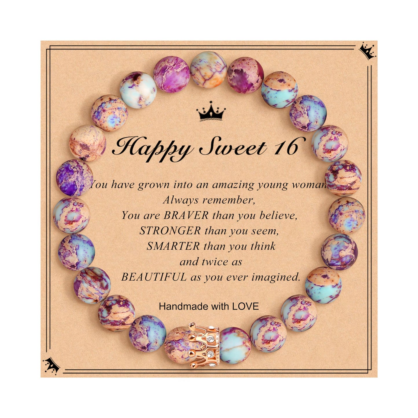 Woman Birthday Gifts Idea Friendship Gifts For Women Best Friends Besties Aunt Female Mom Daughter Granddaughter Gf Anniversary Christmas Valentines Day Graduation Healing Stone Crown Gifts For Her