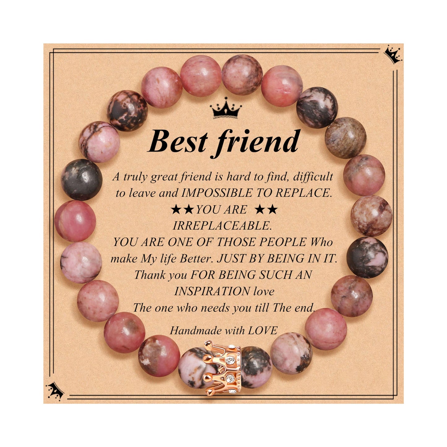 Woman Birthday Gifts Idea Friendship Gifts For Women Best Friends Besties Aunt Female Mom Daughter Granddaughter Gf Anniversary Christmas Valentines Day Graduation Healing Stone Crown Gifts For Her