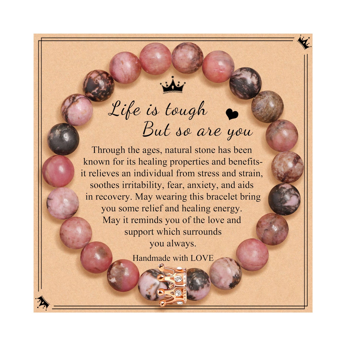 Woman Birthday Gifts Idea Friendship Gifts For Women Best Friends Besties Aunt Female Mom Daughter Granddaughter Gf Anniversary Christmas Valentines Day Graduation Healing Stone Crown Gifts For Her