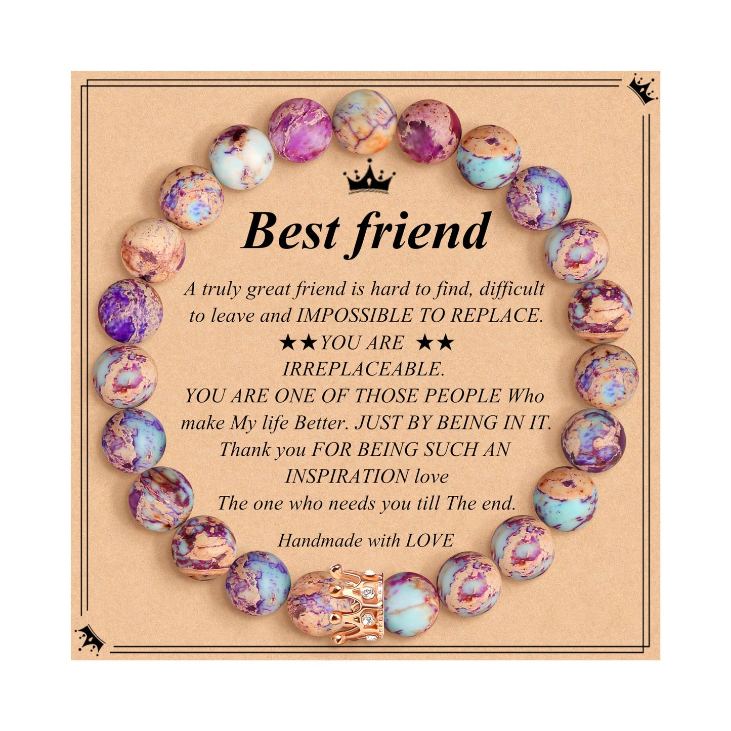 Woman Birthday Gifts Idea Friendship Gifts For Women Best Friends Besties Aunt Female Mom Daughter Granddaughter Gf Anniversary Christmas Valentines Day Graduation Healing Stone Crown Gifts For Her