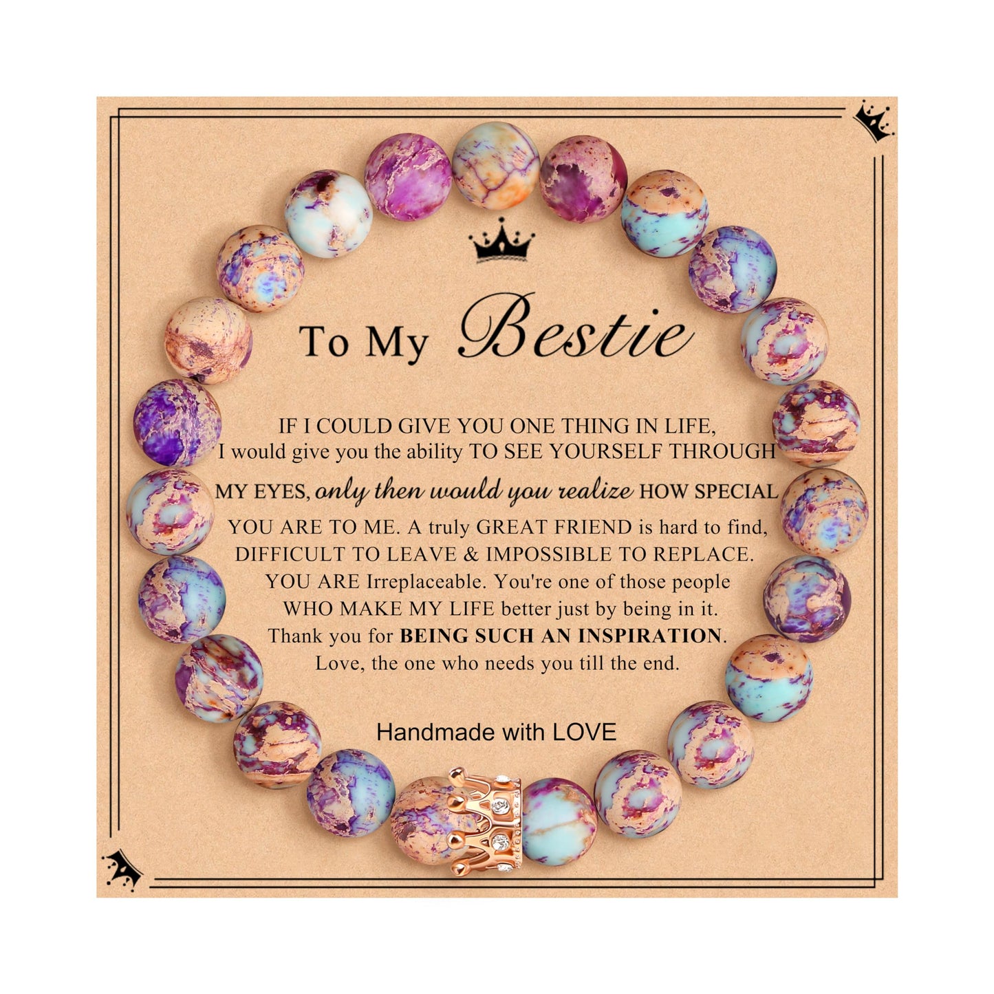 Woman Birthday Gifts Idea Friendship Gifts For Women Best Friends Besties Aunt Female Mom Daughter Granddaughter Gf Anniversary Christmas Valentines Day Graduation Healing Stone Crown Gifts For Her