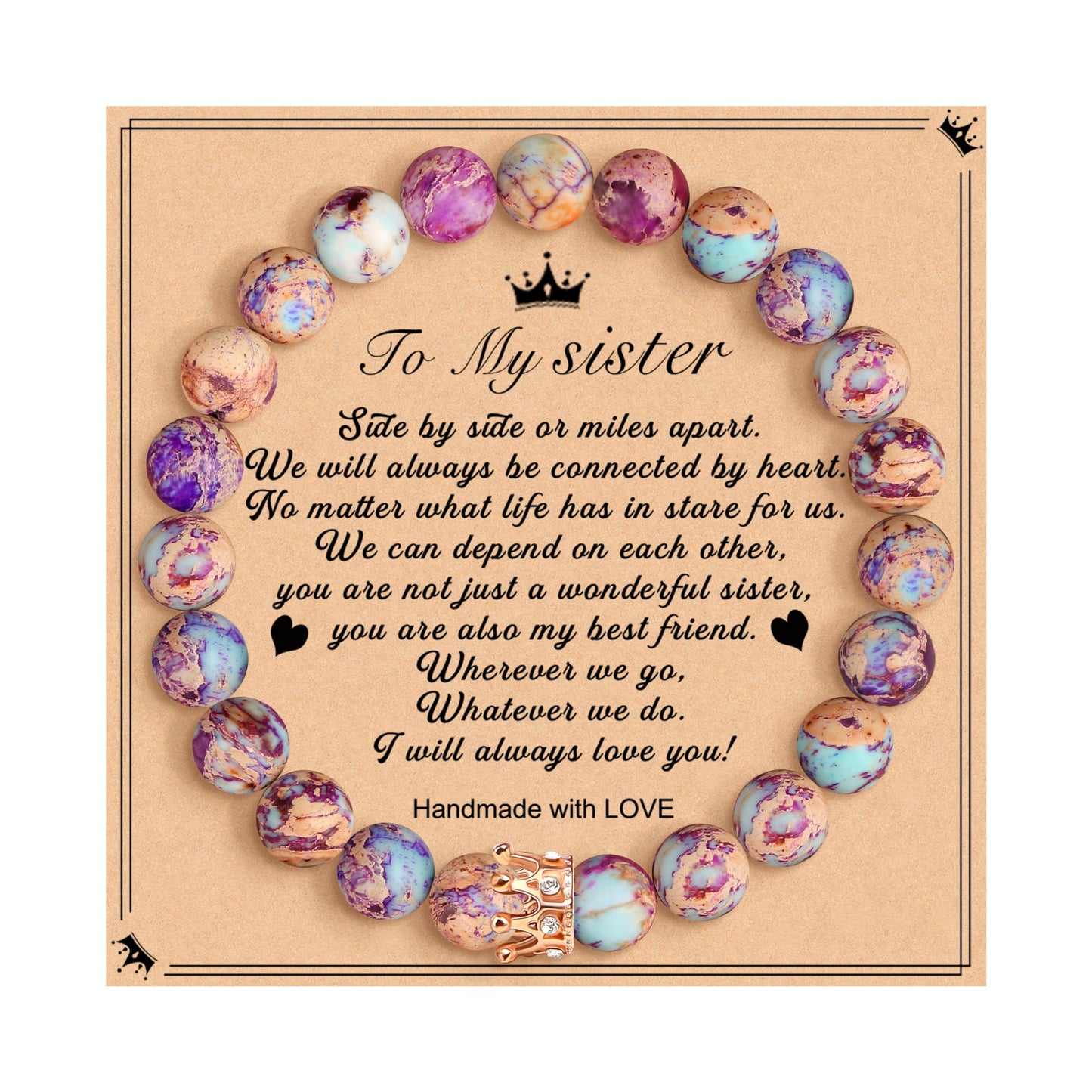 Woman Birthday Gifts Idea Friendship Gifts For Women Best Friends Besties Aunt Female Mom Daughter Granddaughter Gf Anniversary Christmas Valentines Day Graduation Healing Stone Crown Gifts For Her