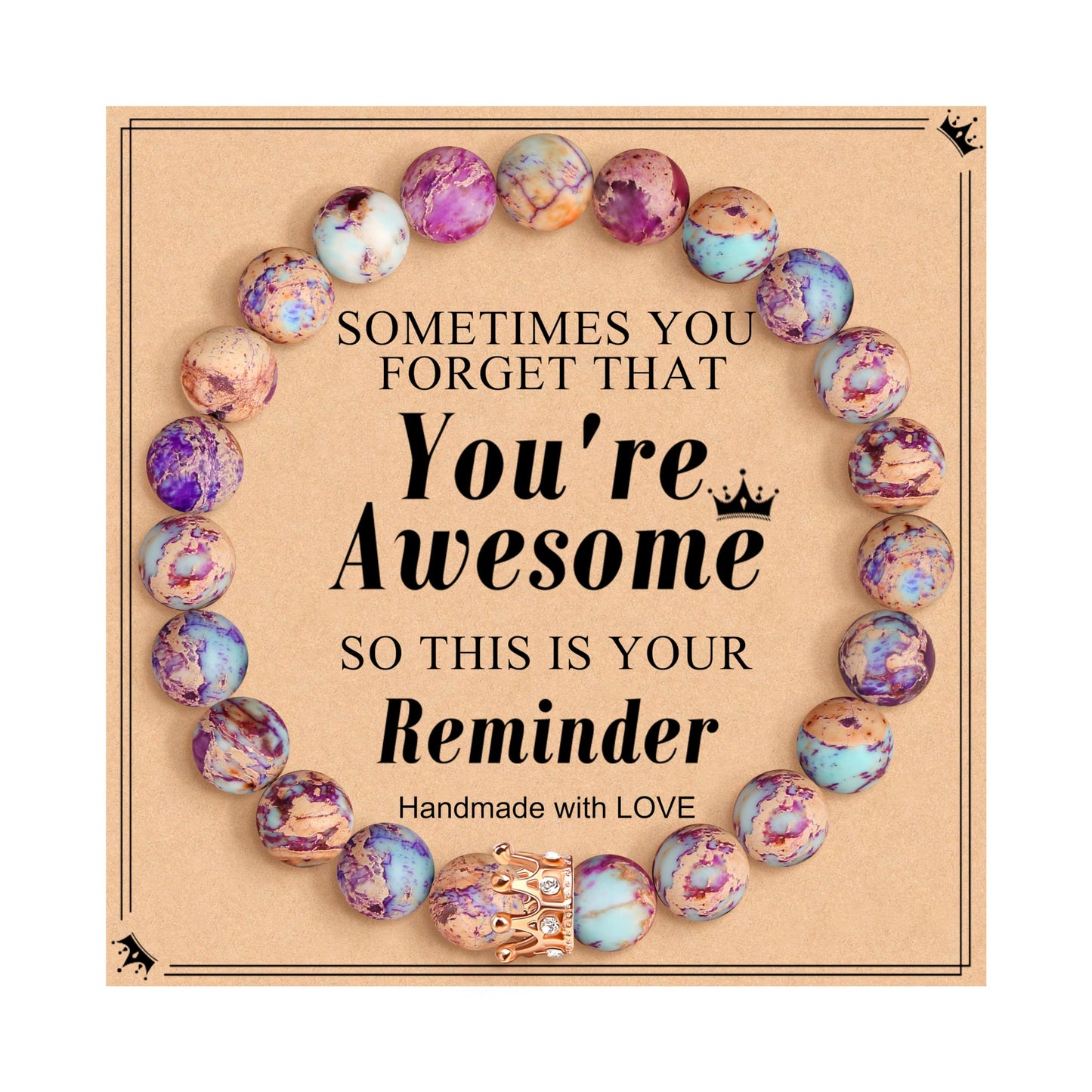 Woman Birthday Gifts Idea Friendship Gifts For Women Best Friends Besties Aunt Female Mom Daughter Granddaughter Gf Anniversary Christmas Valentines Day Graduation Healing Stone Crown Gifts For Her
