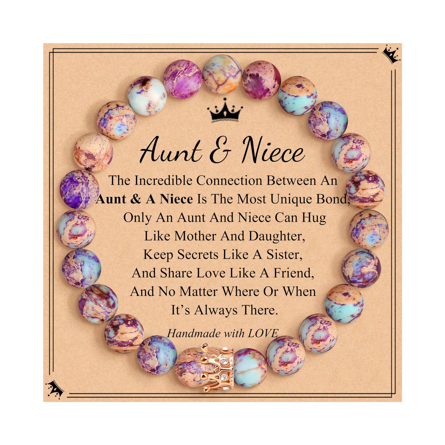 Woman Birthday Gifts Idea Friendship Gifts For Women Best Friends Besties Aunt Female Mom Daughter Granddaughter Gf Anniversary Christmas Valentines Day Graduation Healing Stone Crown Gifts For Her