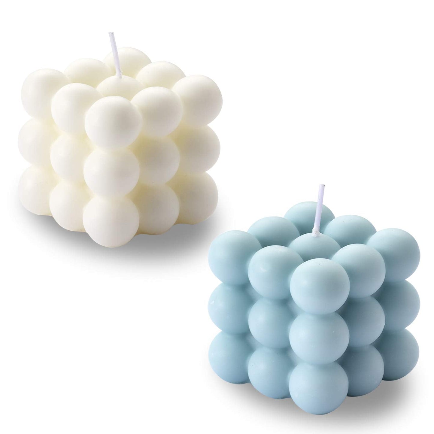 Bubble Candle - Cube Soy Wax Candles, Home Decor Candle, Scented Candle Set 2 Pieces, Home Use and Gifting - DigiVirt