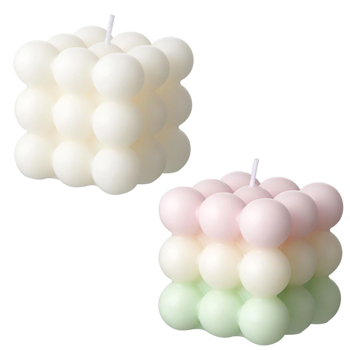 Bubble Candle - Cube Soy Wax Candles, Home Decor Candle, Scented Candle Set 2 Pieces, Home Use and Gifting - DigiVirt
