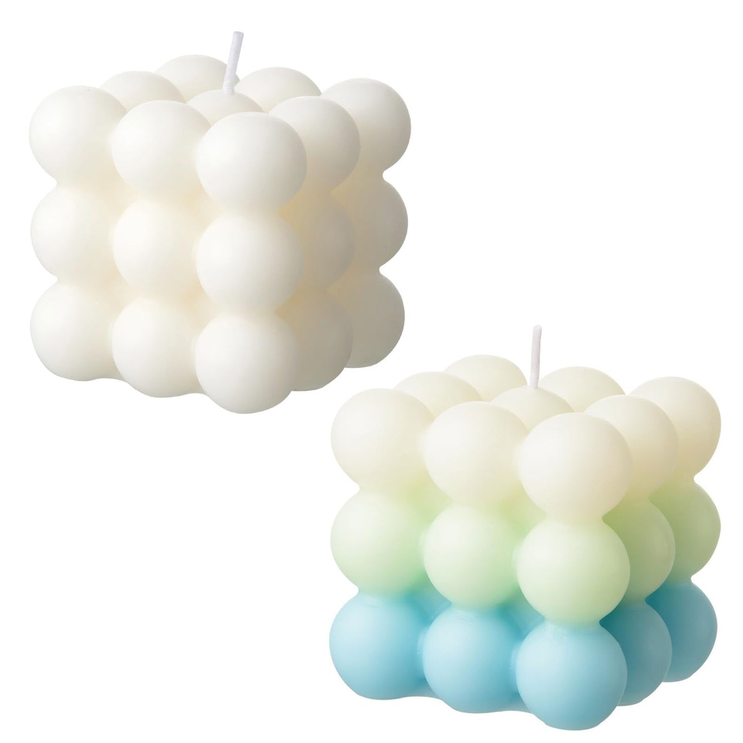 Bubble Candle - Cube Soy Wax Candles, Home Decor Candle, Scented Candle Set 2 Pieces, Home Use and Gifting - DigiVirt