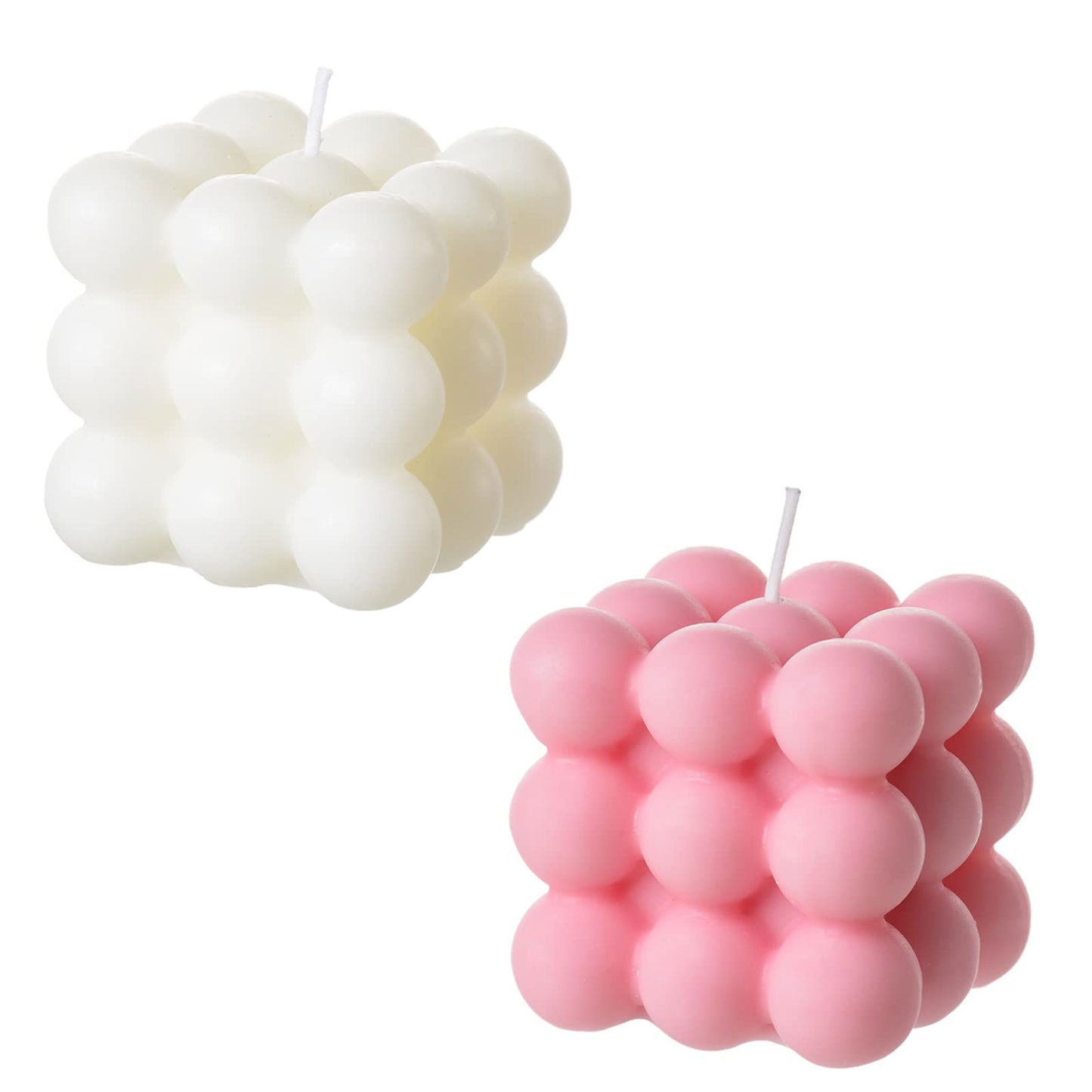 Bubble Candle - Cube Soy Wax Candles, Home Decor Candle, Scented Candle Set 2 Pieces, Home Use and Gifting - DigiVirt