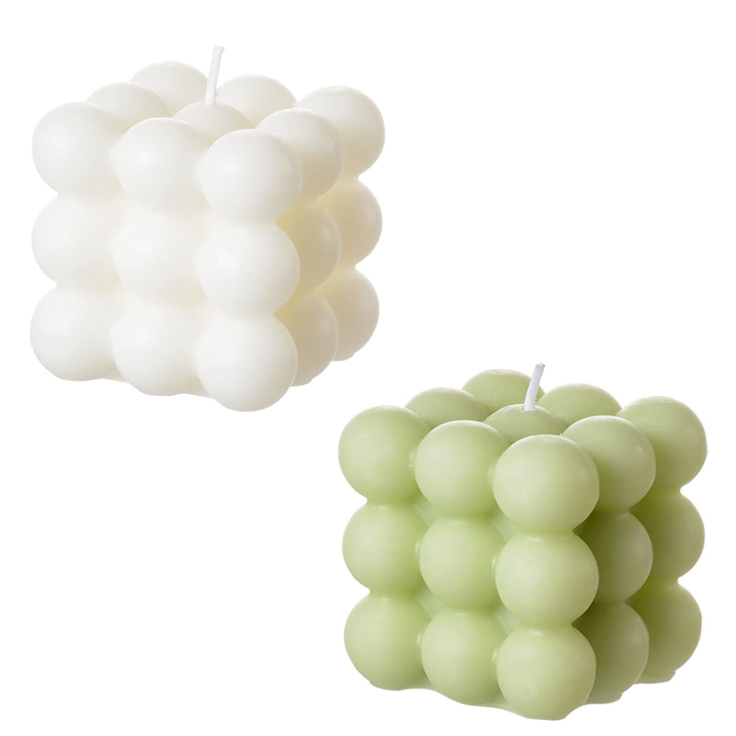 Bubble Candle - Cube Soy Wax Candles, Home Decor Candle, Scented Candle Set 2 Pieces, Home Use and Gifting - DigiVirt