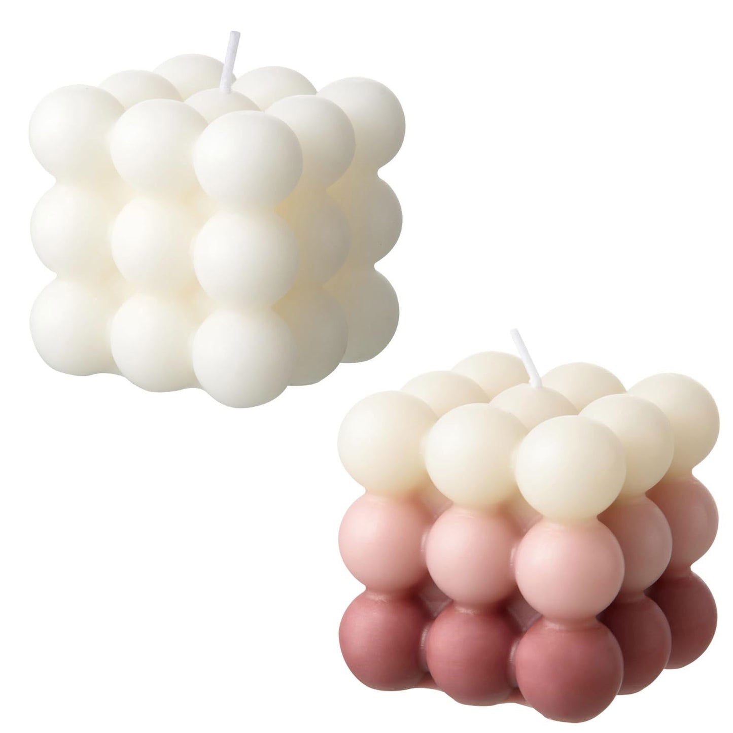 Bubble Candle - Cube Soy Wax Candles, Home Decor Candle, Scented Candle Set 2 Pieces, Home Use and Gifting - DigiVirt