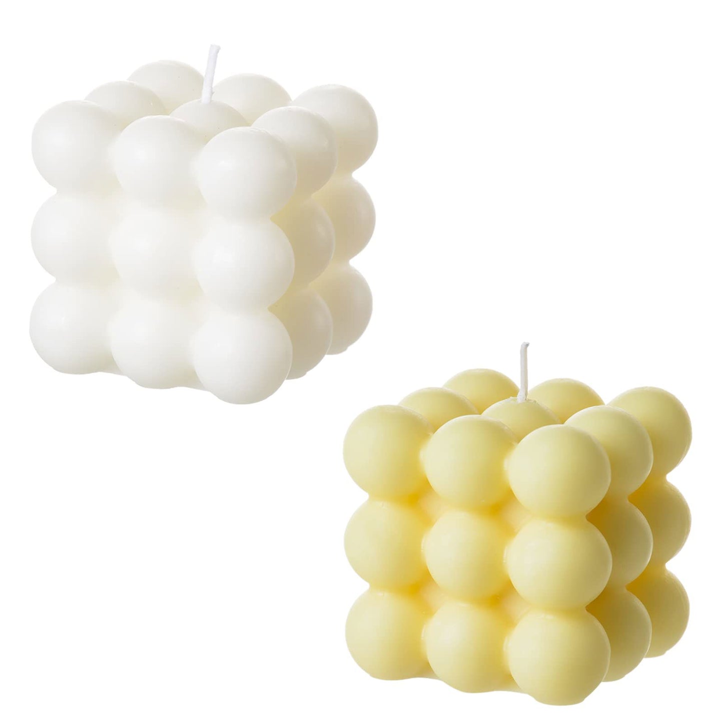 Bubble Candle - Cube Soy Wax Candles, Home Decor Candle, Scented Candle Set 2 Pieces, Home Use and Gifting - DigiVirt