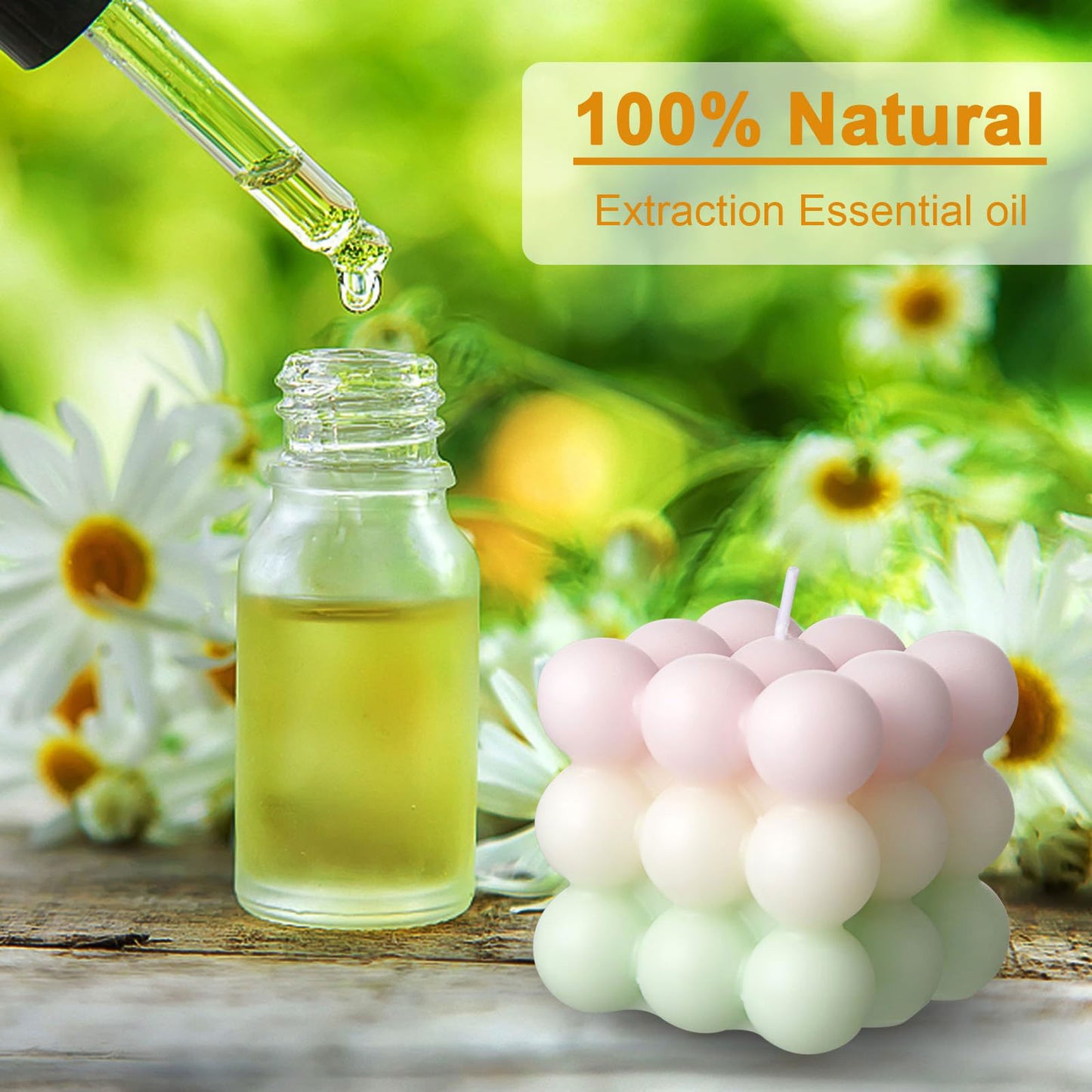Bubble Candle - Cube Soy Wax Candles, Home Decor Candle, Scented Candle Set 2 Pieces, Home Use and Gifting - DigiVirt
