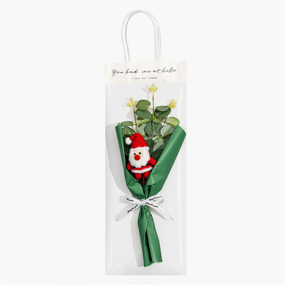 Christmas Crochet Flowers Bouquet Handmade Knitted Flower Christmas Day Gift - DigiVirt