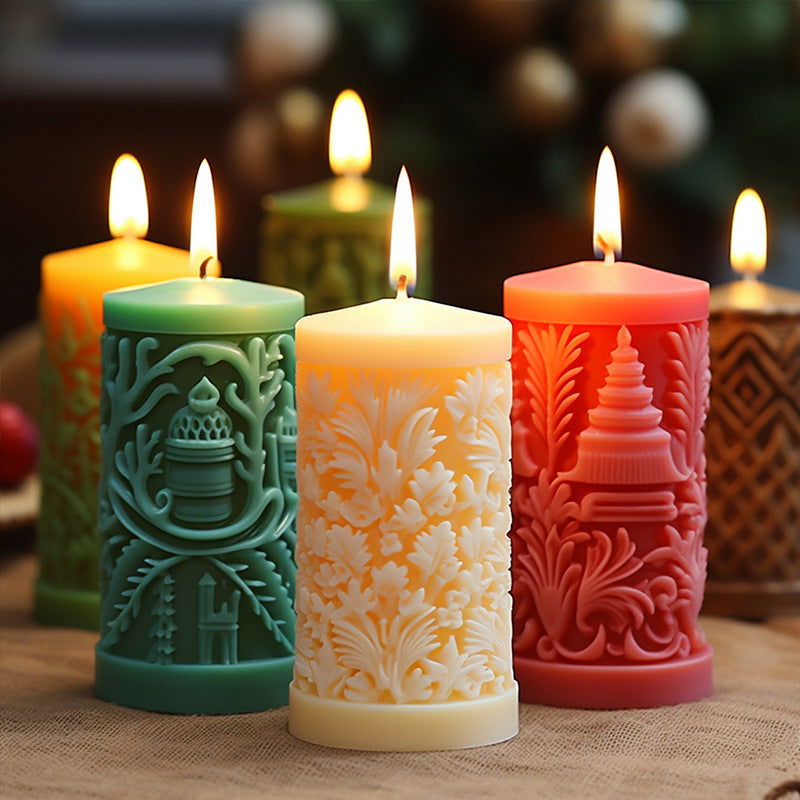 Christmas Cylindrical Aromatherapy Candle Silicone Mold - DigiVirt