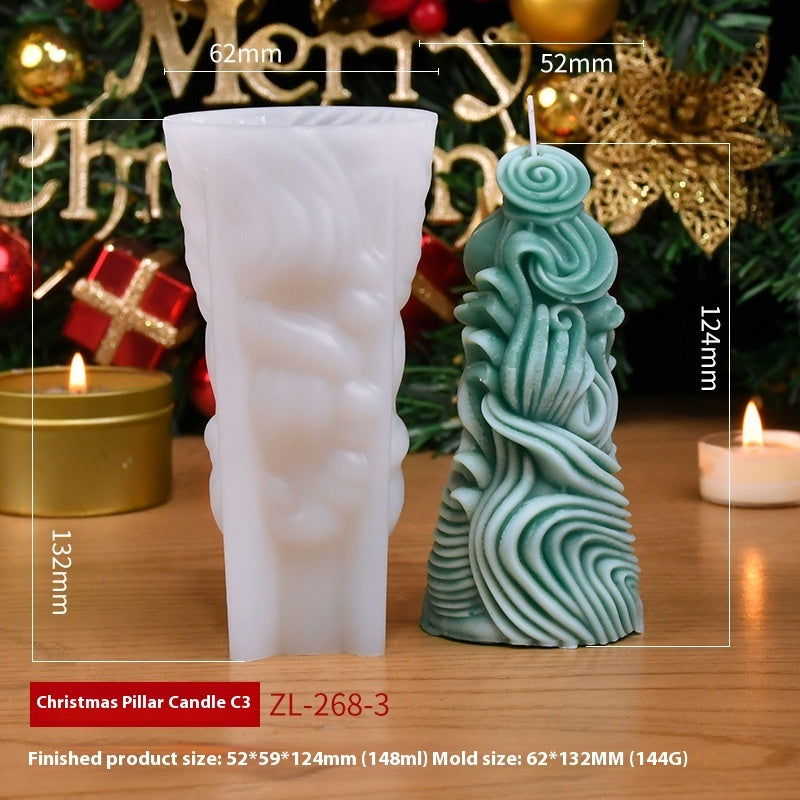 Christmas Cylindrical Aromatherapy Candle Silicone Mold - DigiVirt