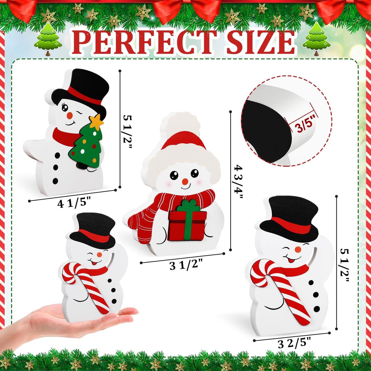 Christmas Ornaments Elderly Elk Snowman Candy Stick Decoration Wooden Ornaments Nordic Background Wall - DigiVirt