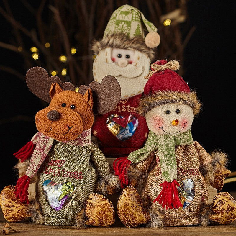 Christmas Santa Snowman Bag Gift Zipper Bag Christmas Eve Apple Packaging Bag Candy Gift Bag Wholesale - DigiVirt