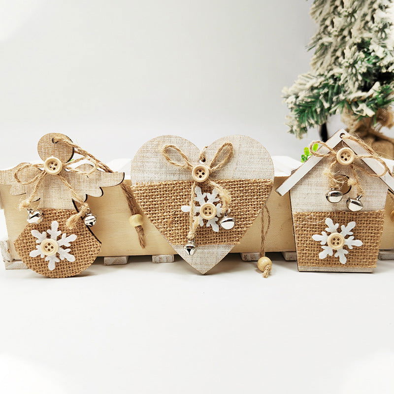 Christmas Wooden Christmas Tree Decorations Christmas Decorations Wooden Love Hangers Christmas Crafts Pendants - DigiVirt