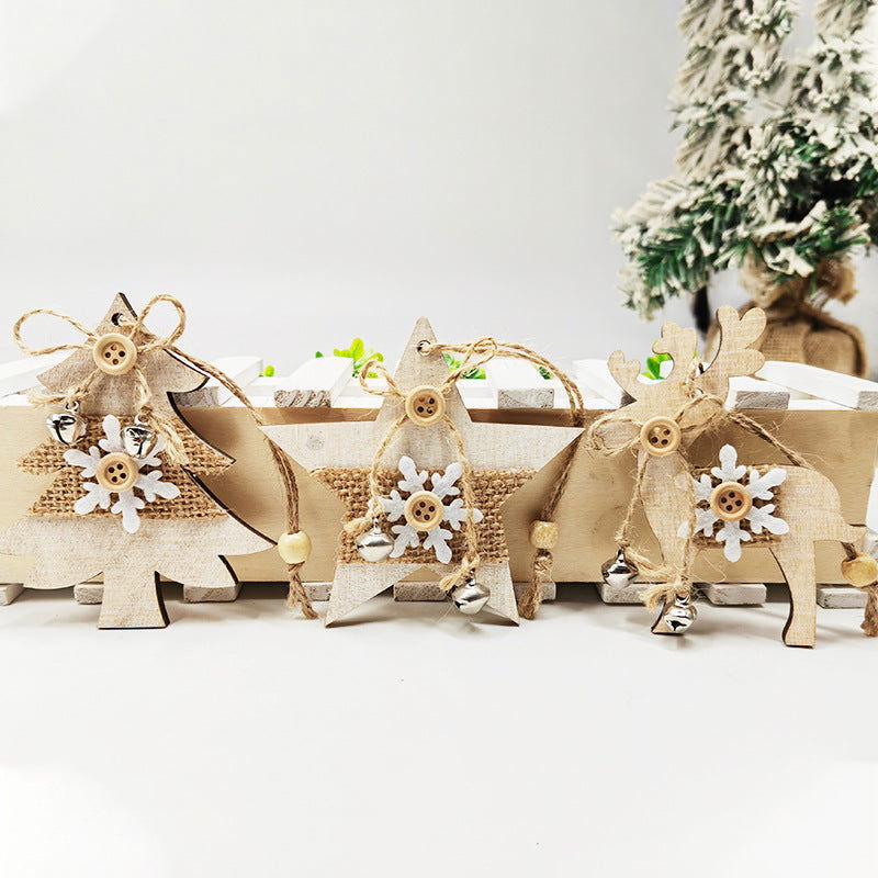 Christmas Wooden Christmas Tree Decorations Christmas Decorations Wooden Love Hangers Christmas Crafts Pendants - DigiVirt