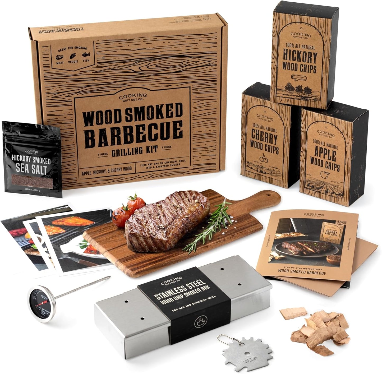 Cooking Gift Set Co. | Wood Smoked BBQ Grill Set for Men | Gifts for Men:Gifts for Boyfriend, Birthday Gifts for Men, & New Home Gift Ideas | BBQ Gifts for Men, Mens Gifts Ideas - DigiVirt