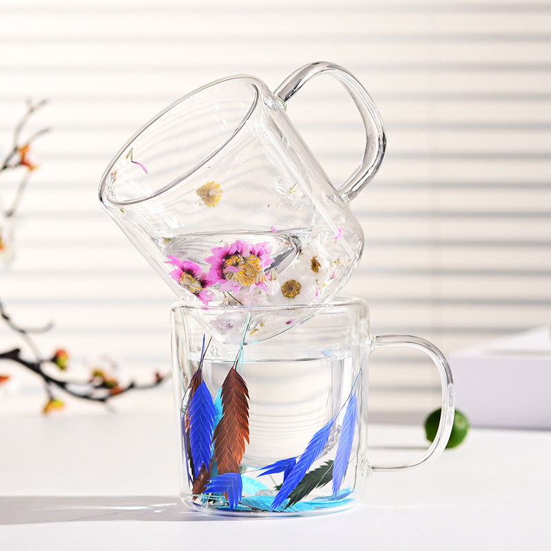 Creative Dried Flowers Double-layer Cup High Borosilicate Transparent - DigiVirt