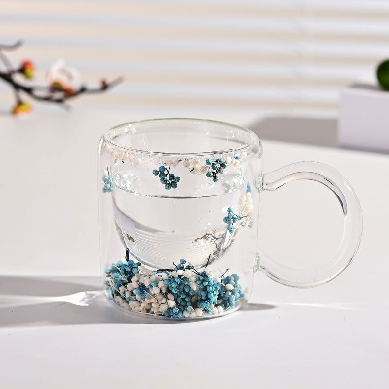 Creative Dried Flowers Double-layer Cup High Borosilicate Transparent - DigiVirt