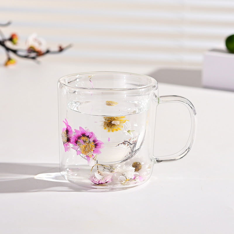 Creative Dried Flowers Double-layer Cup High Borosilicate Transparent - DigiVirt