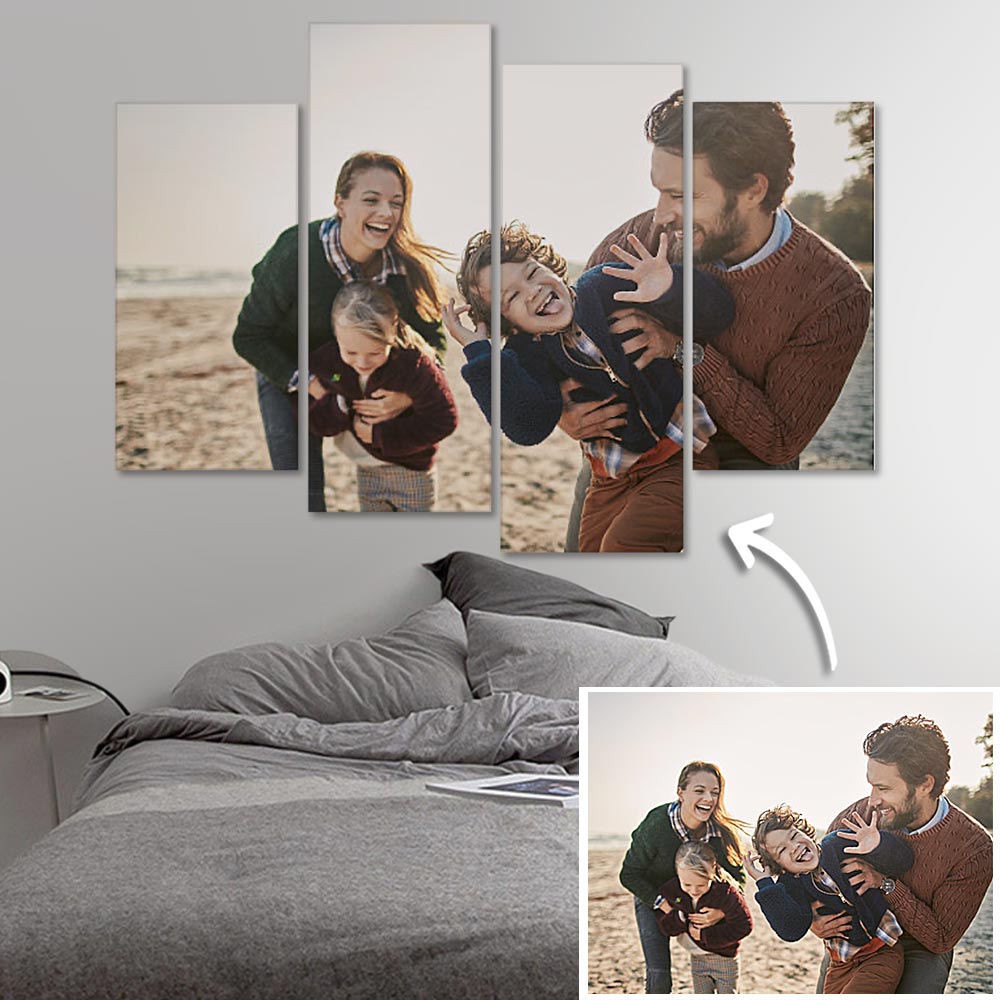 Custom 4 PCS Photo Oil Painting Canvas Art Wall Decor Frameless - DigiVirt