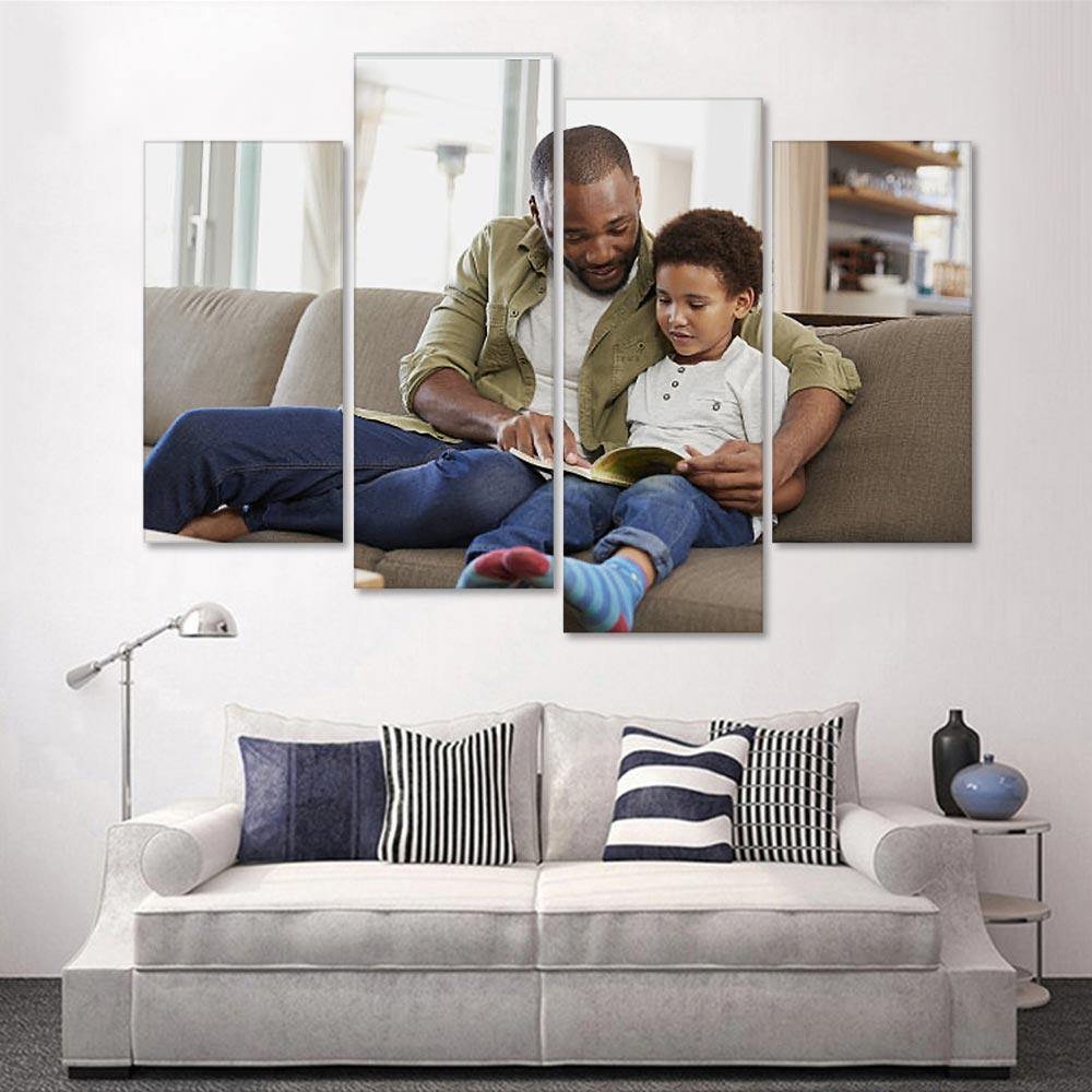 Custom 4 PCS Photo Oil Painting Canvas Art Wall Decor Frameless - DigiVirt