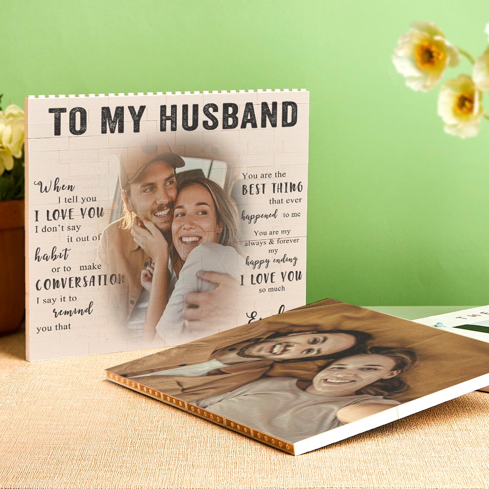 Custom Building Block Puzzle Personalized Photo Brick To My Husband - DigiVirt