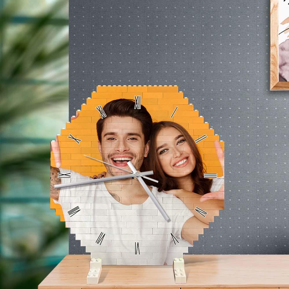 Custom Building Block Wall Clock Personality Puzzle Custom Photo Pointer Brick Clock - DigiVirt