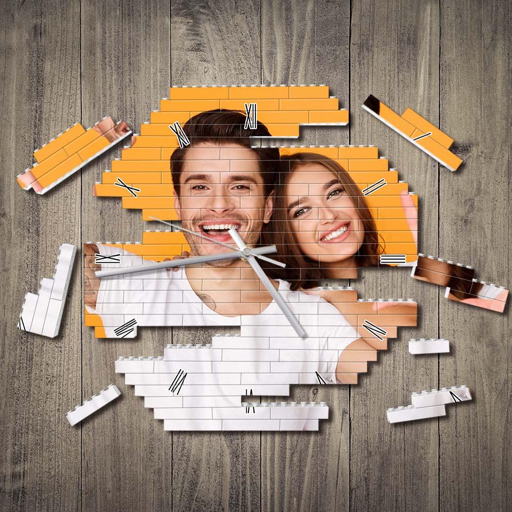 Custom Building Block Wall Clock Personality Puzzle Custom Photo Pointer Brick Clock - DigiVirt