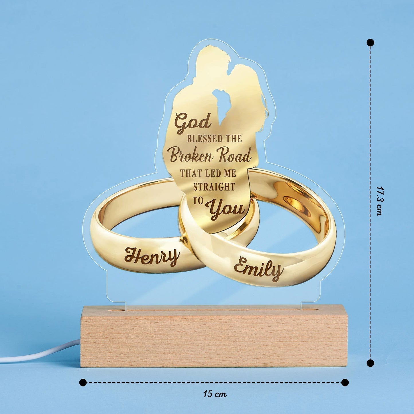 Custom Couple Names Acrylic Lamp Home Decor Night Light Anniversary Gifts - DigiVirt