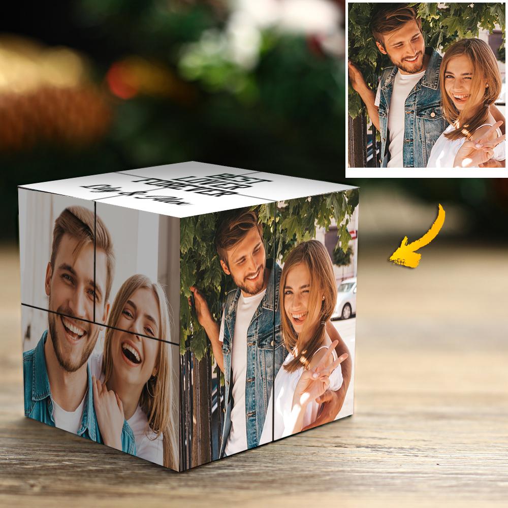 Custom Cube Photo Frame Multi Photo Best Lover Forever Custom Photos And Name Gifts For Couples 7*7*7cm Magic Cube - DigiVirt